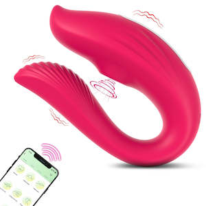 U-shape Wireless Remote Sucking Vibrator Wearable Dildo Clit Massager for Women