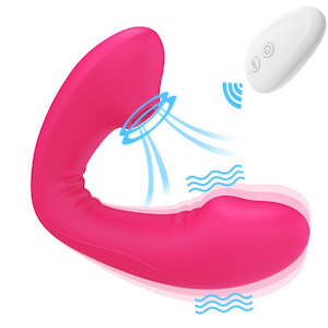 U Shape Vibrators: Blowjob Dildo Clitoris Sucker Wearable Vibrating Panties Vibrator G-Spot Clit Stimulator For Women