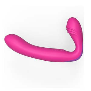 U Shape Vibrators: Strapon Dildo Vibrator with Double Motor Anal Clitoris Vaginal G-spot Massager For Women
