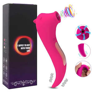 Dual Motors Vibrator Sucking AV Wand Tongue Licking Sextoy Female Masturbator For Women