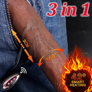 Telescopic Rotation Vibrator Soft Realistic Dildo with Suction Cup Heating Penis&hellip;