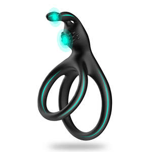 Men Penis Rings: 2 In 1 Men's Silicone Penis Ring Clitoris Stimulator Cock Ring