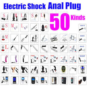 Men Penis Rings: 50 Different Electric Shock Butt Anal Plug Jump Eggs Dildo Vibrators BDSM