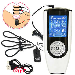 Men Penis Rings: Penis Ring Electro Stimulate Physiotherapy Cock Ring Erection Enhancer Male BDSM