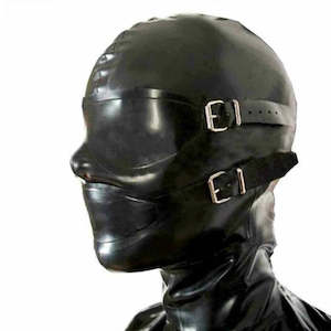 Sexy Black Latex Mask Rubber Full Enclosure Hood Rubber Hood with Eyeshade Eyes &hellip;