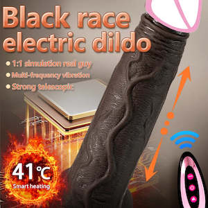 Big Black Penis Wireless Vibrator Telescopic Heating Dildo For Women or Men