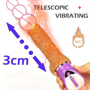 Unisex Dildos: Telescopic Dildo Vibrator For Women Heating Realistic Penis Automatic Vibrating Masturbation Sex Toy USB Charging Dildo Vibrator