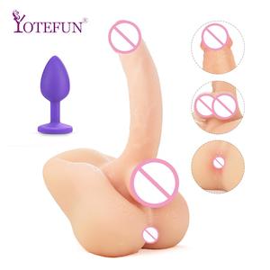 Unisex Dildos: Torso Dildo Doll Durable Silicone Solidity Dolls Female Masturbation Anal Toys Lifelike Penis For Men or Women