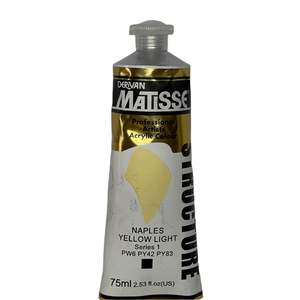 Matisse Structure Professional Artists Acrylic: Matisse Structure Naples Yellow Light - S1 - 75ml