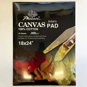 Paper Pads And Blocks: Phoenix Canvas Grain Pad 18x24 inch - 300gsm