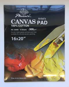 Paper Pads And Blocks: Phoenix Canvas Grain Pad 16x20 inch - 260gsm