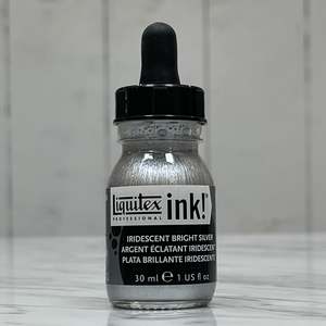 Inks: Liquitex Prof Ink - Iridescent Bright Silver - 30ml