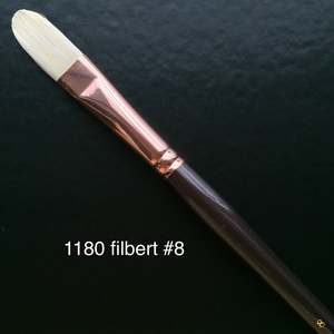 Filbert Brushes: 1180 Hog Taklon Filbert Brush - #8