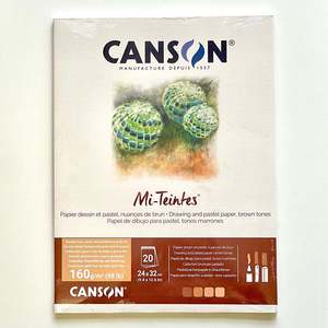 Canson Mi-Teintes Pad 24 x 32cm 160g - 4 BROWN tones