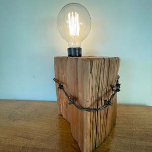 Rustic Wood Table Lamp | Handcrafted #55