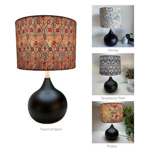 Table lamp: Black Touch lamp | 4 Lampshade Options | Custom Made