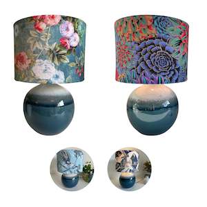 blue: Blue Ceramic Lamp | Choice of Custom Made Lampshade