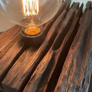 Edison On Wood: Unique Home Decor Lamp | Wharf series #137