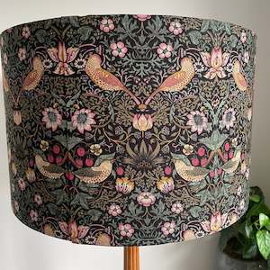 Specials: Ready-made LARGE Strawberry Thief Black lampshade