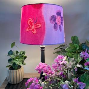Specials: Ready-made MEDIUM pretty in pink fabric lampshade