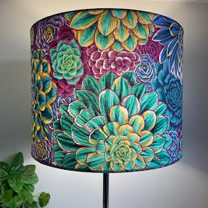 Kaffe Fassett House Leeks Grey | Fabric Lamp Shade | Handcrafted in NZ
