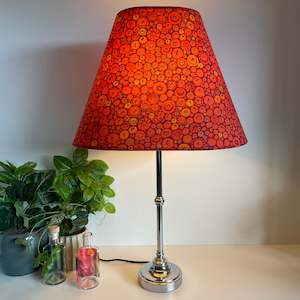 Designer Fabric: Kaffe Fassett Button Mosaic Orange | Fabric lamp shade | Handcrafted in NZ