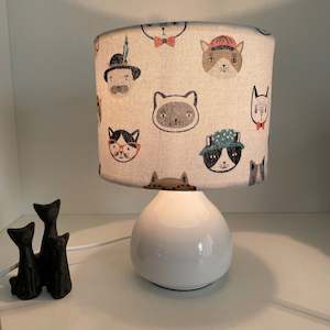 Childrens Lampshades: Cats in Disguise | Fabric lampshade | Handcrafted