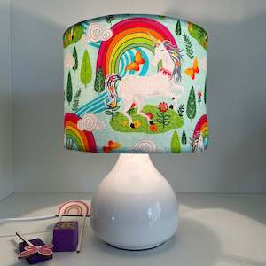 Childrens Lampshades: Unicorn and Butterflies | Fabric lampshade | Handcrafted