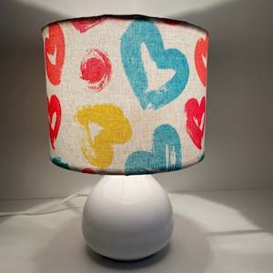 Childrens Lampshades: Hearts Fabric Lamp Shade | Handcrafted in NZ