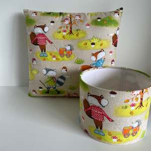Lampshades 1: Ready-made One of a Kind Fox Lampshade & Cushion Set