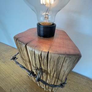 Sold Collection: Rustic Wood Table Lamp | Handcrafted #69
