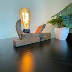 Edison On Wood: Vintage Wood Plane Table Lamp | #129