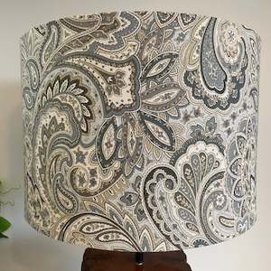 Slate Blue Paisley | Fabric Lampshade NZ | Range of Sizes