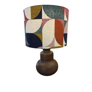 Java wood lamp | Medium Drum Lampshade