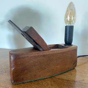 Small Wood Plane Table Lamp | #131