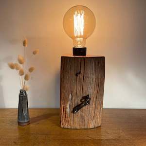Edison On Wood: A Touch of Country | Handcrafted Tōtara Lamp #170