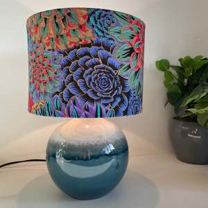 Blue Ceramic Lamp | Kaffe Fassett Fabric Lampshade