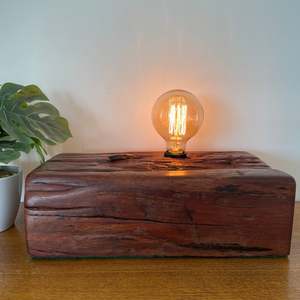 Edison On Wood: Large Wood Table Lamp | Eastbourne Wharf #175