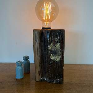Lichen Wood Table Lamp | HeritageTōtara Lamp #184