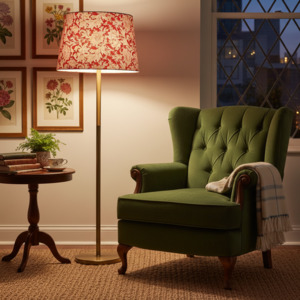 Lampshades 1: William Morris Chrysanthemum, Rose Lampshade | Handcrafted in NZ