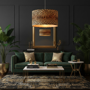 Ready-made Large Barrel lampshade | Leopard Print