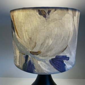 Ready-made Small Drum Lampshade | Two Tone Roses Blue