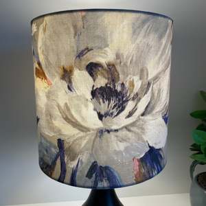 Ready-made Medium Cylinder lampshade | Two Tone Roses Blue