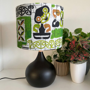 Lampshades 1: Ready-made Medium Drum lampshade | Tiki Vivid Fabric