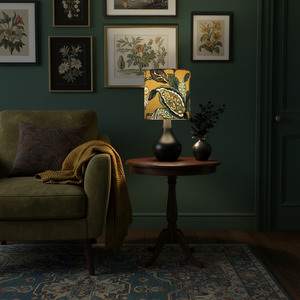 Ready-made 20 cm Cylinder lampshade | Mustard Floral