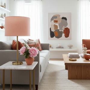 Linen Lampshades - Pink Salt