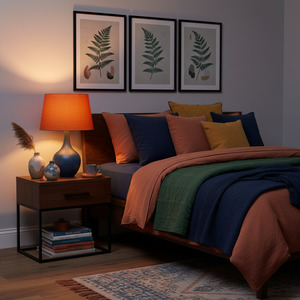 Plain Colours: Linen Lampshades - Burnt Orange