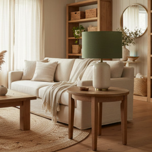 Linen Lampshades - Kale