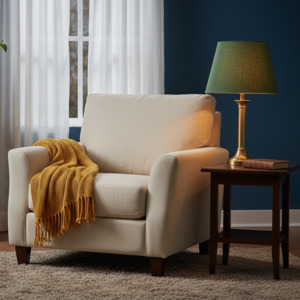 Plain Colours: Linen Lampshades - Amazon Green