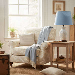 Linen Lampshades - Cornflower